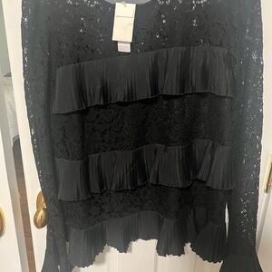 J Crew lace ruffle top